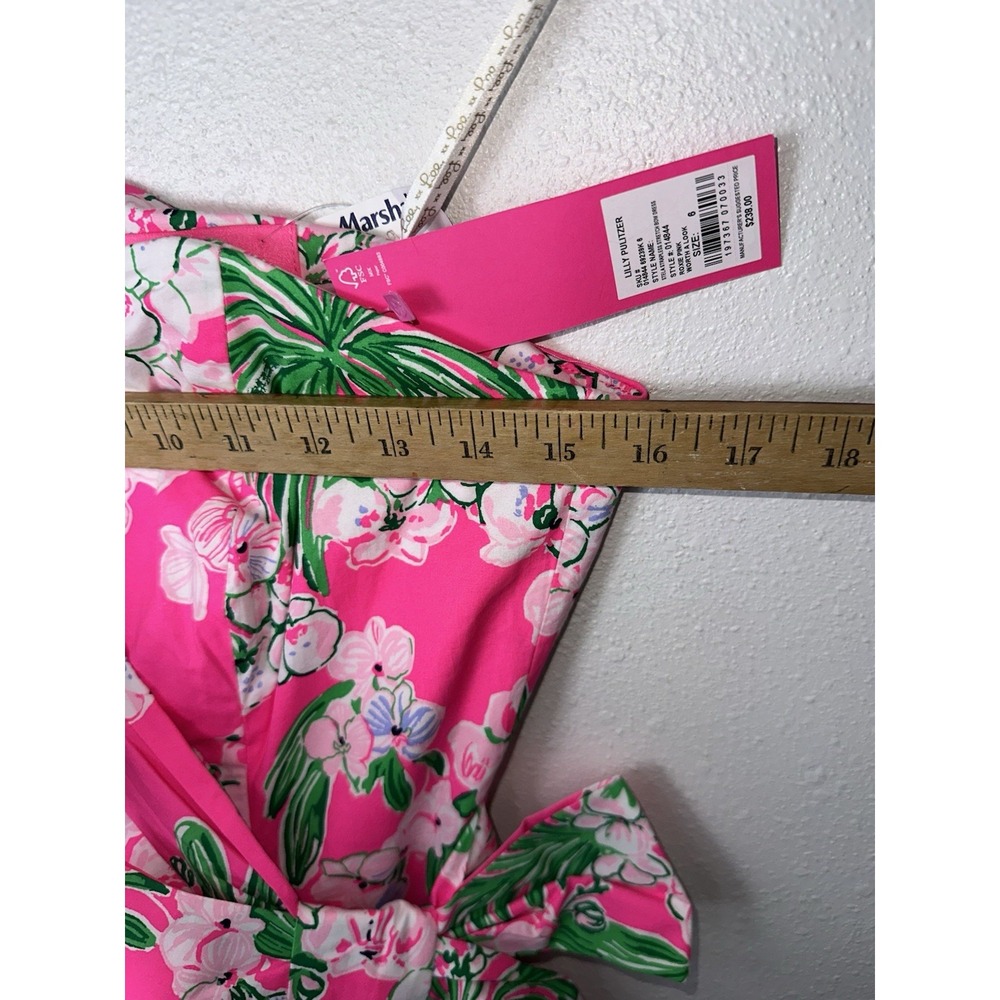 New‎ Lilly Pulitzer Stela Strapless Stretch Bow Dress Roxie Pink Worth A Look - Picture 5 of 9